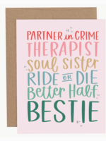 Pippi Post Bestie Friendship Greeting Card