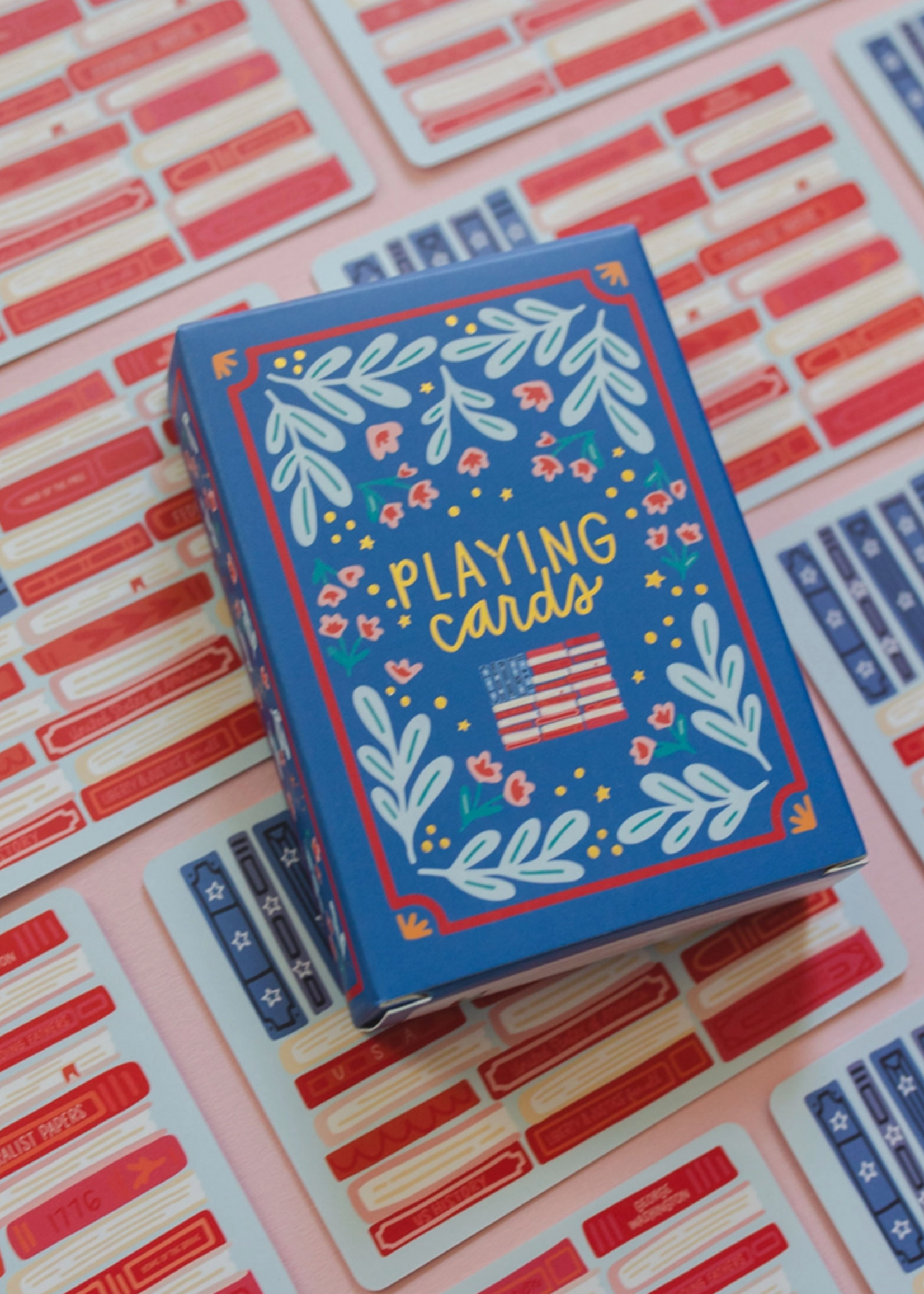 Pippi Post American Flag Books Deck of Playing Cards