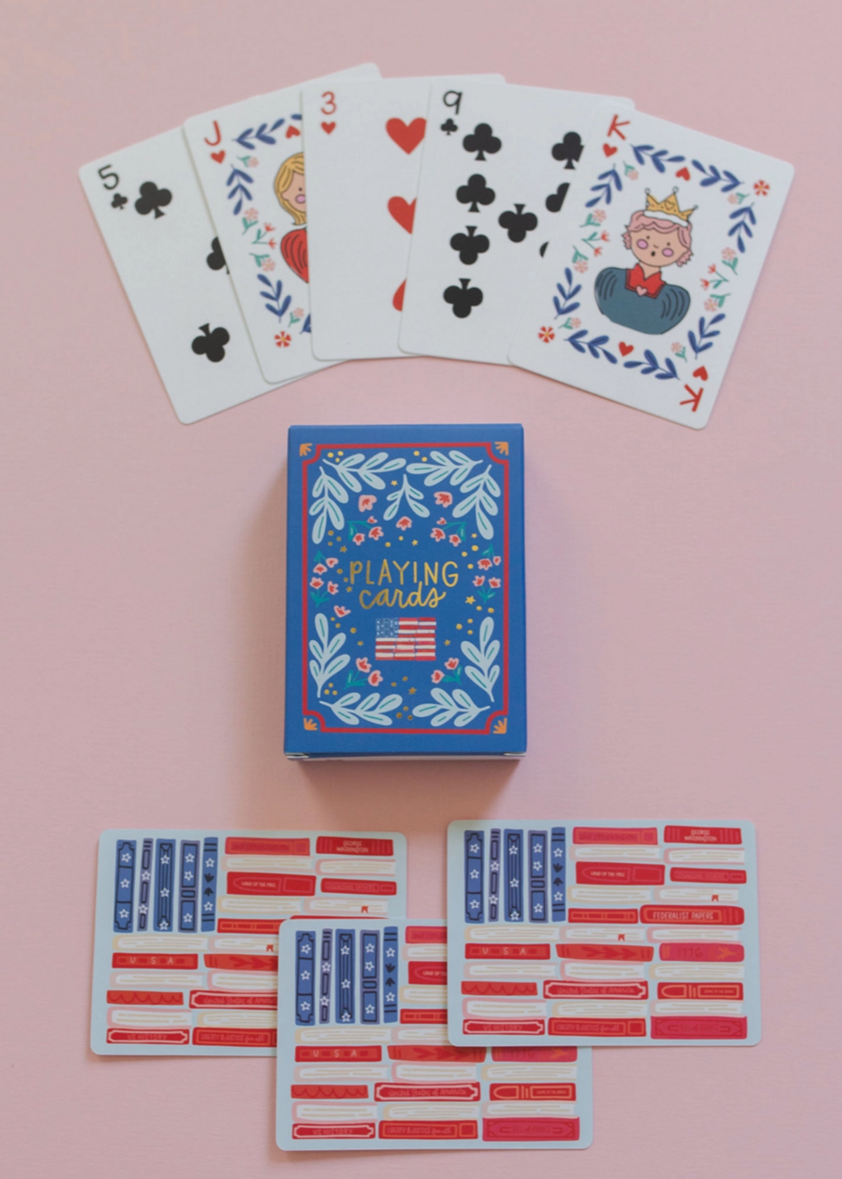 Pippi Post American Flag Books Deck of Playing Cards