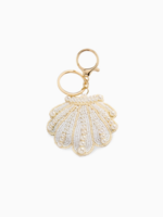 Shiraleah Shell Beaded Bag Charm/Key Ring,Ivory