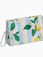 Shiraleah Lemon Stripe Jacquard Wristlet Pouch,Blue