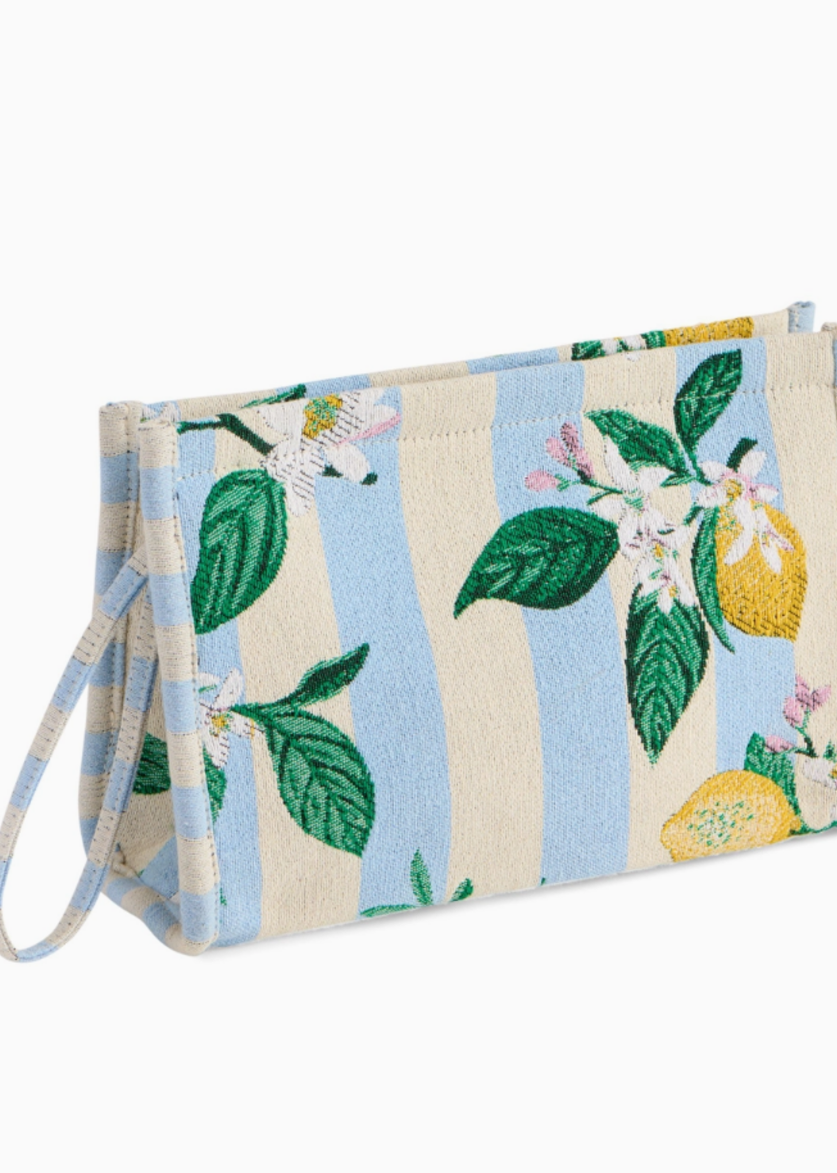 Shiraleah Lemon Stripe Jacquard Wristlet Pouch,Blue