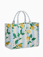 Shiraleah Lemon Stripe Jacquard Tote,Blue