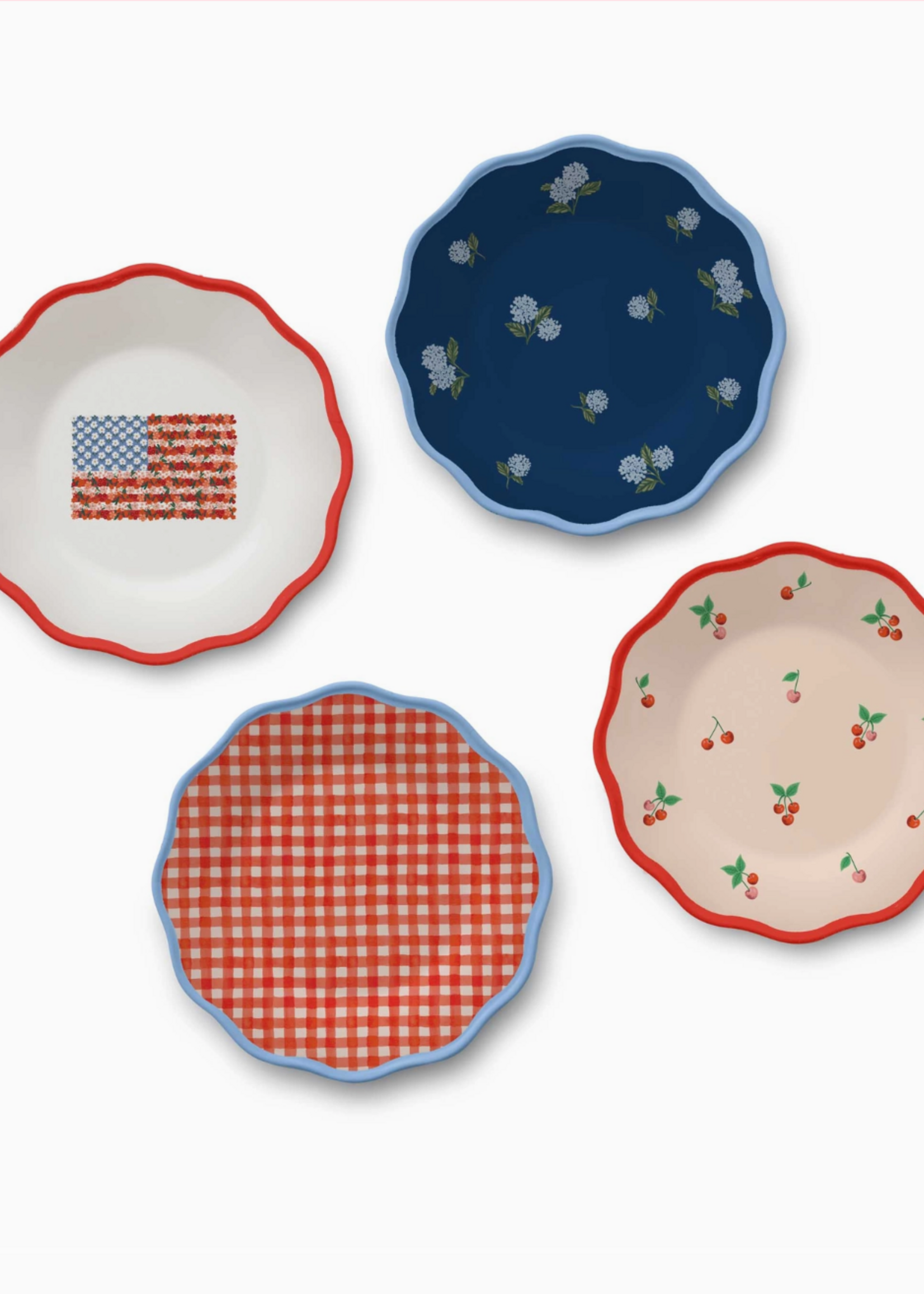 Rifle Paper Co. Americana Melamine Assorted Dessert Plates