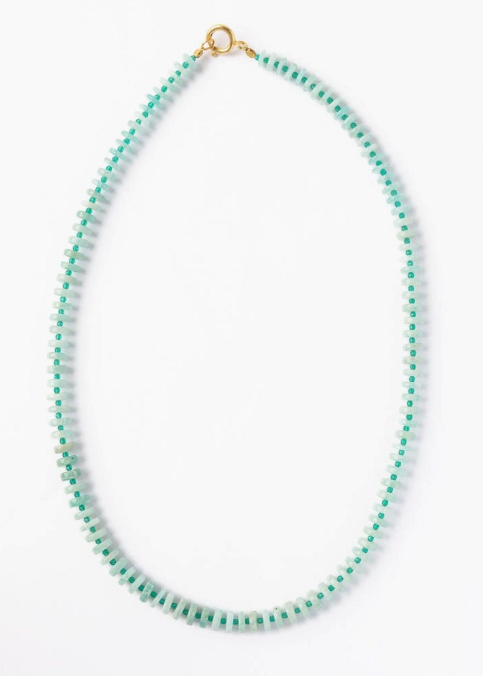 Ink + Alloy Vivianne Amazonite with Green Onyx Necklace 18"