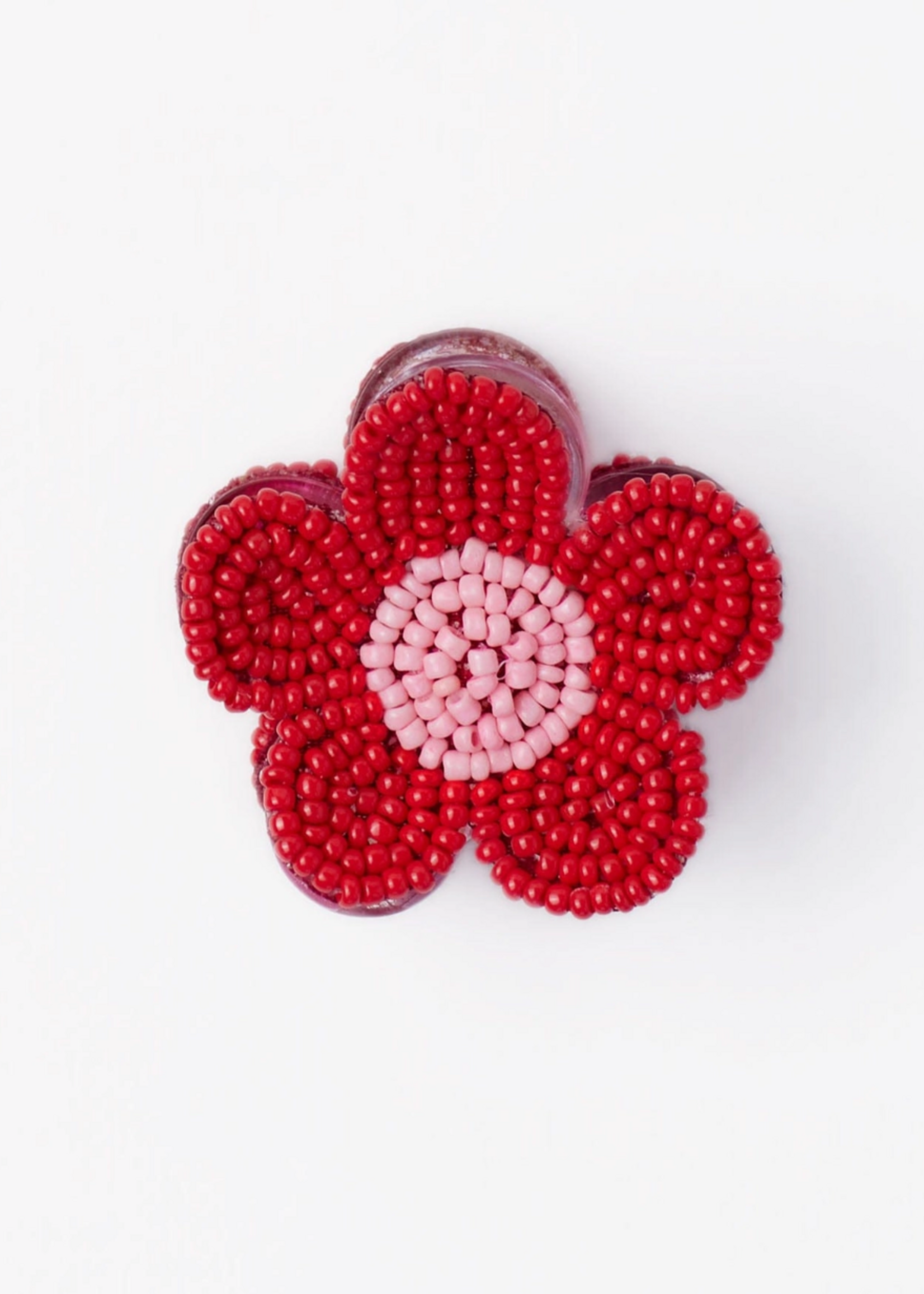 Ink + Alloy Molly Flower Beaded Hair Claw Clip Red + Pink Wholesale