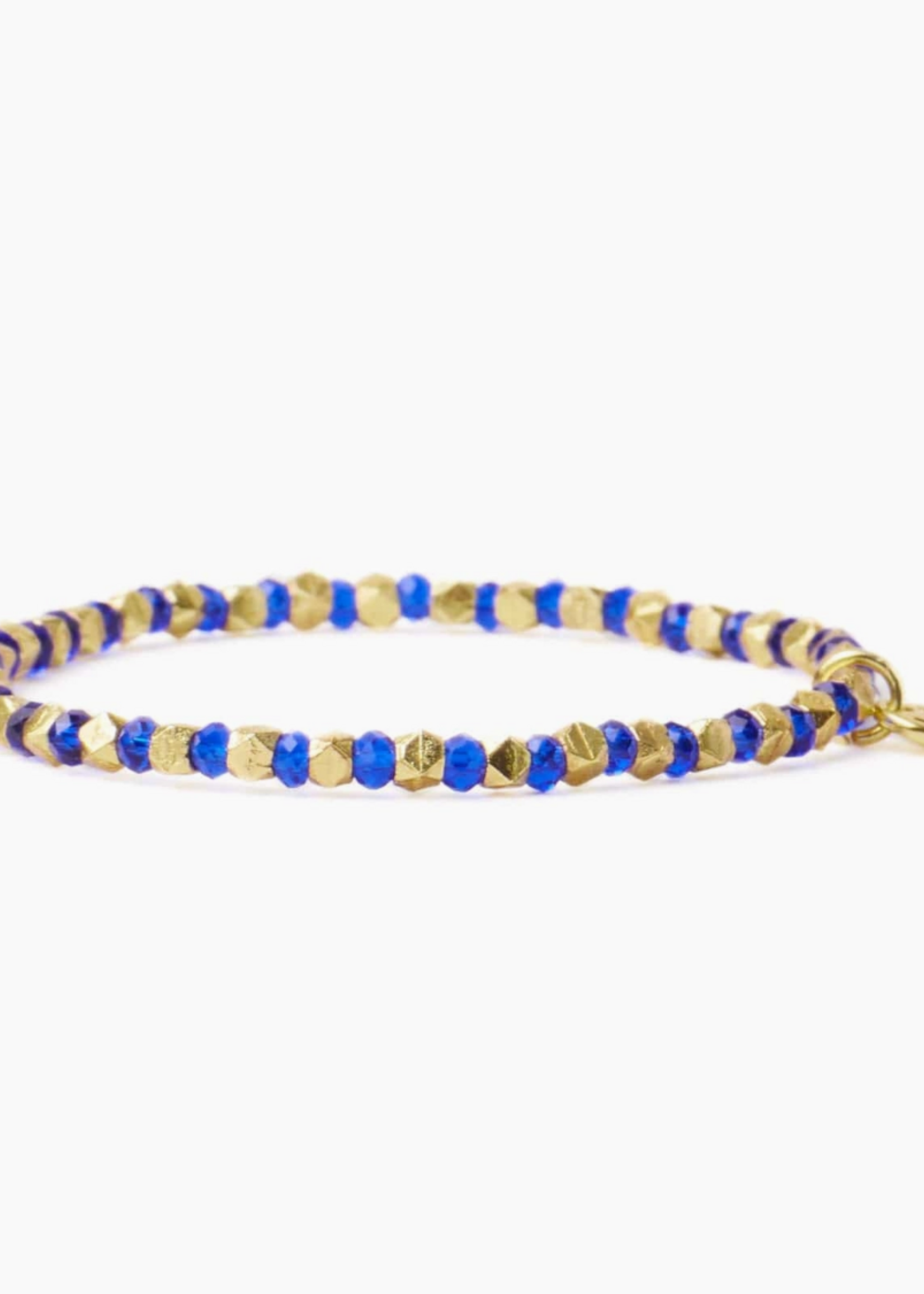Ink + Alloy Louise Crystal Stretch Bracelet Lapis + Gold Wholesale