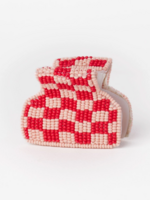 Ink + Alloy Gia Petite Multi-Color Checked Claw Red + Light Pink Check