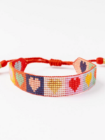 Ink + Alloy Gabby Multi Color Heart Adjustable Beaded Bracelet R
