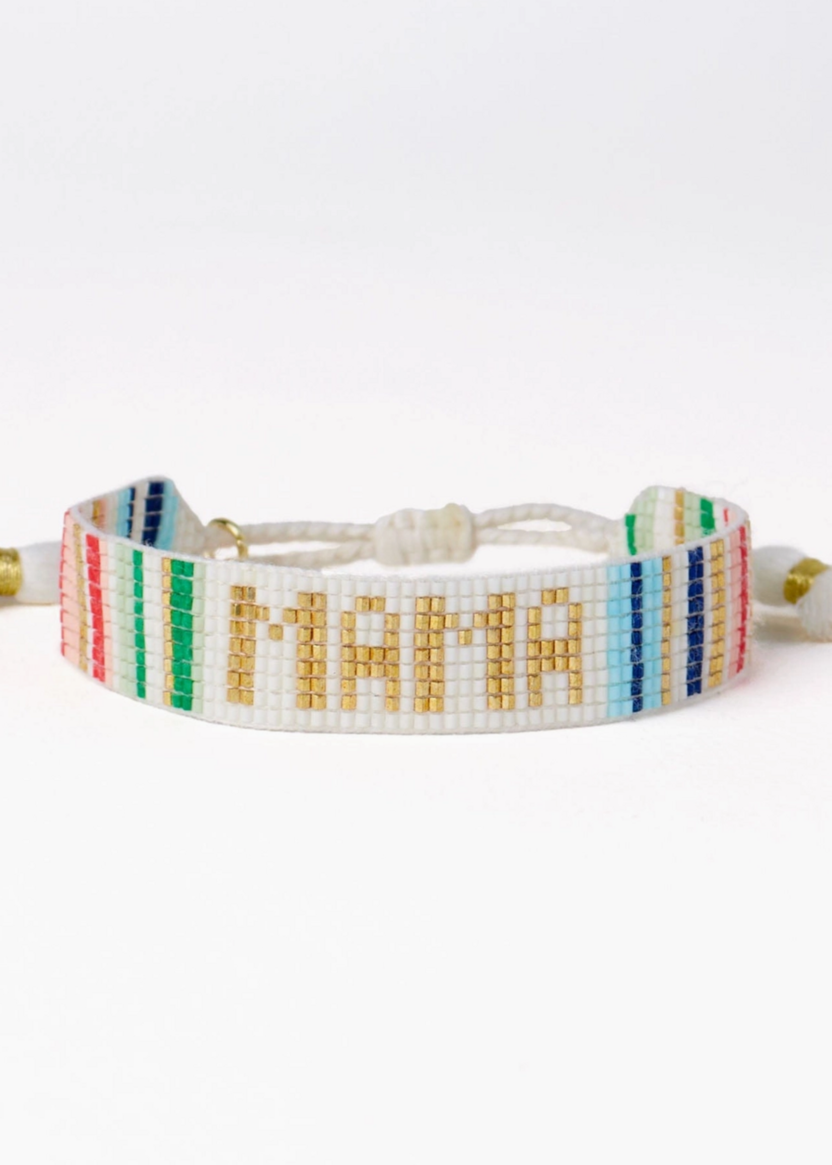 Ink + Alloy Gabby "Mama" Adjustable Beaded Bracelet Rainbow Wholesale