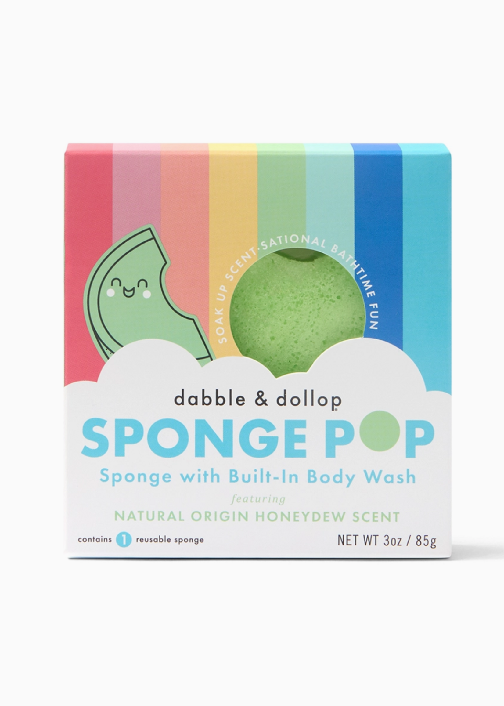 Dabble and Dollop Sponge Pop Sponge with Built-in Body Wash - Honeydew