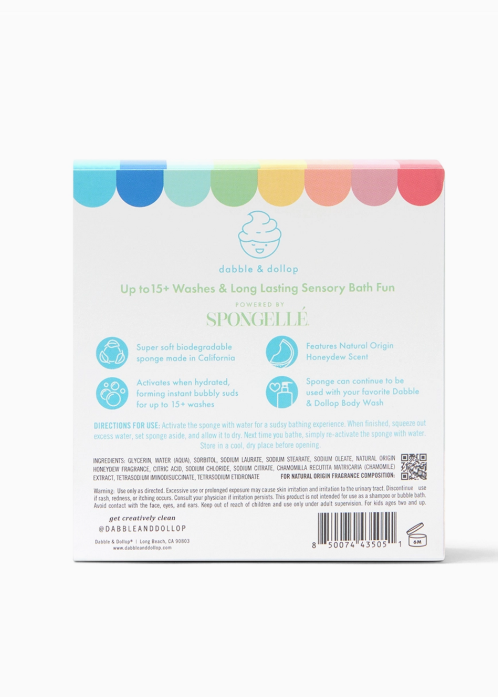 Dabble and Dollop Sponge Pop Sponge with Built-in Body Wash - Honeydew