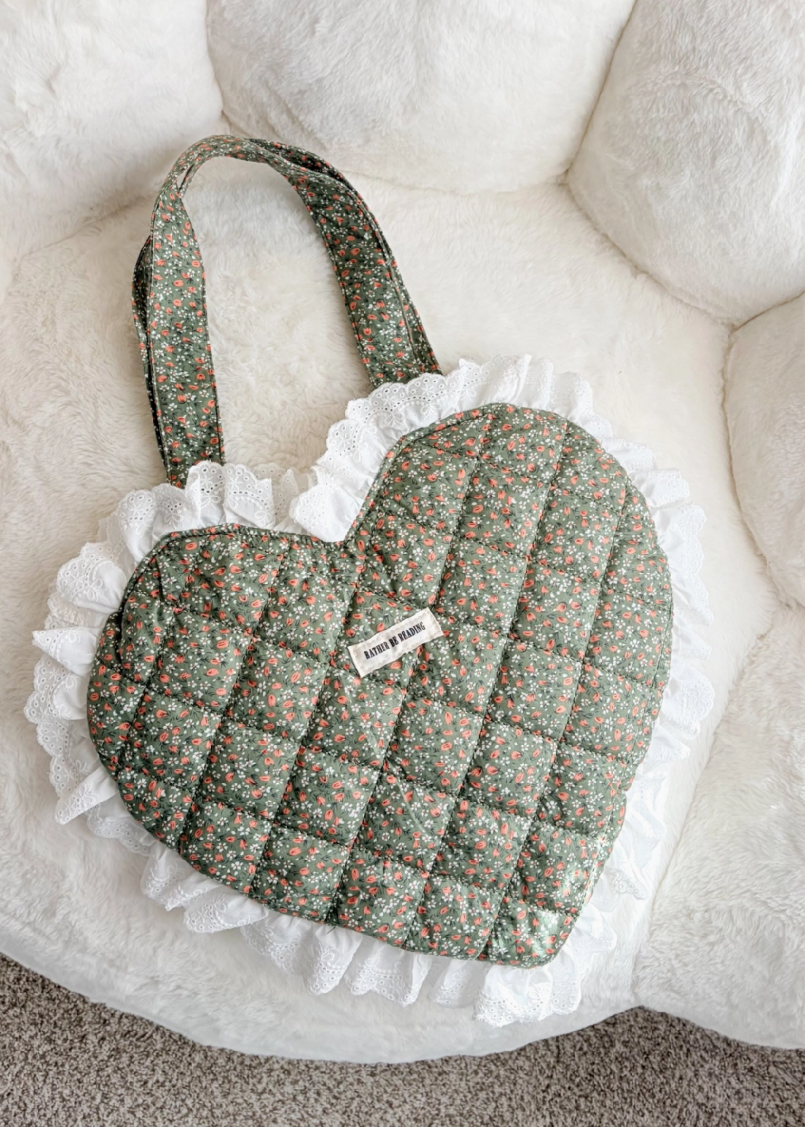 The Bean Workshop Rather Be Reading Green Tote Bag