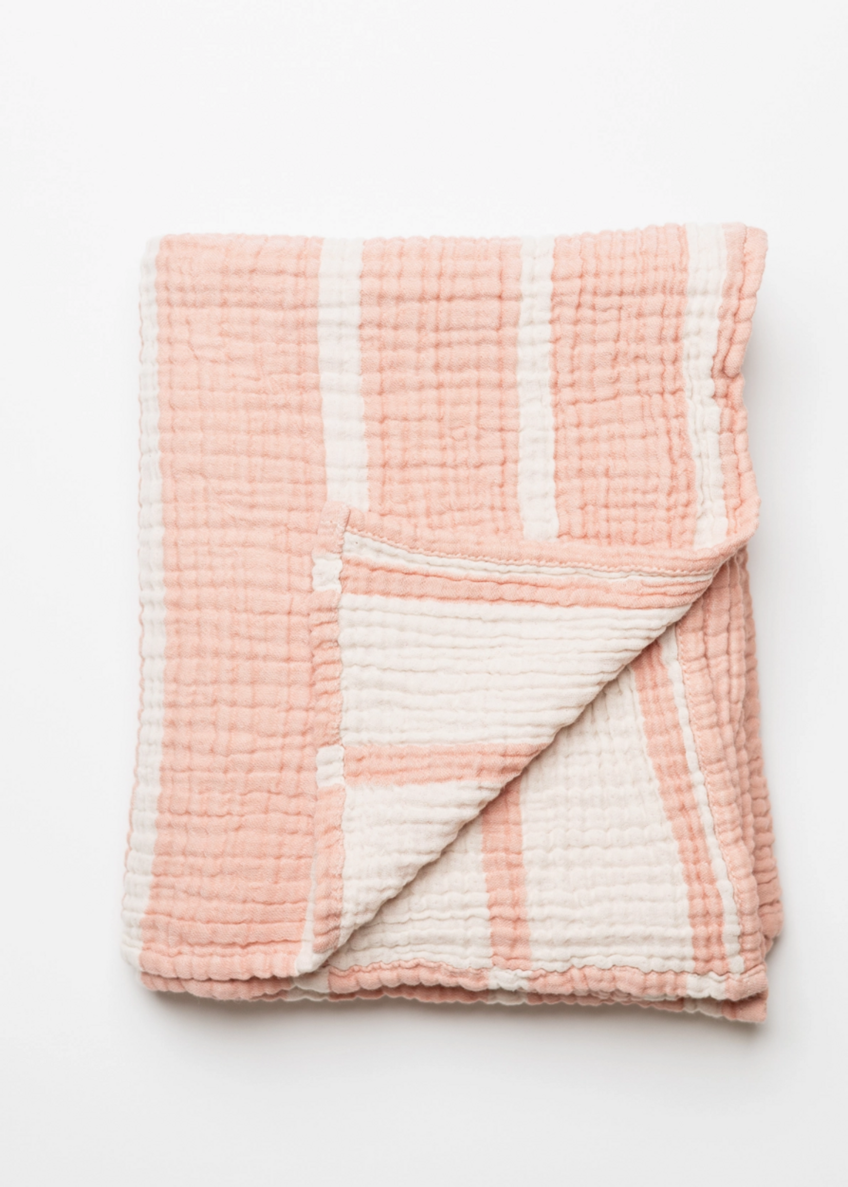 Olive & Loom Stripe Baby Blanket -Apricot