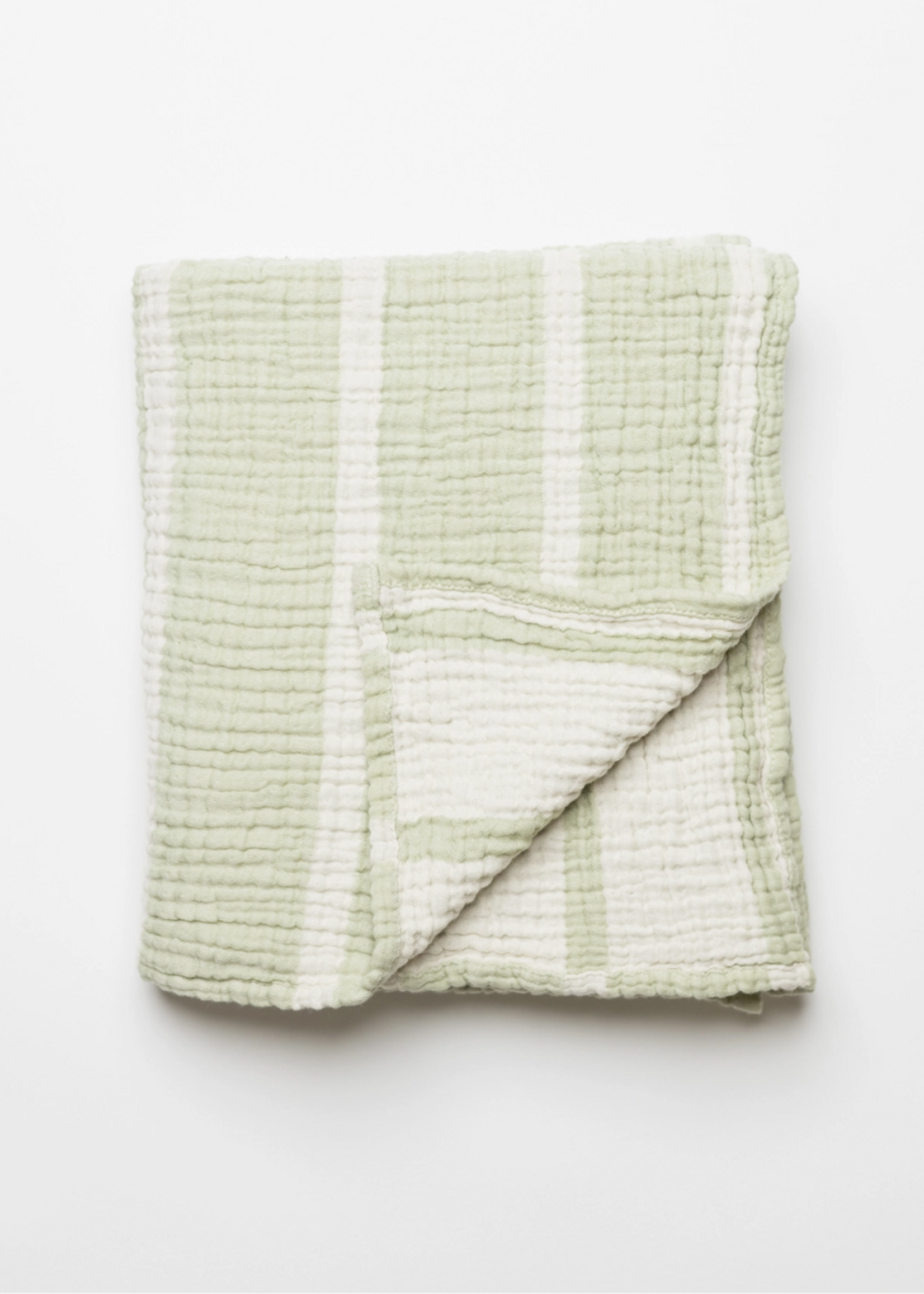 Olive & Loom Stripe Baby Blanket -Seafoam