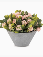 Blossom Bucket & Crossroads Light Pink Florals in Gray Pot