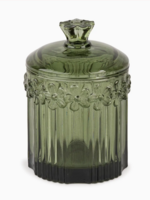 Blossom Bucket & Crossroads Cottage Bloom Tall Green Vintage Glass