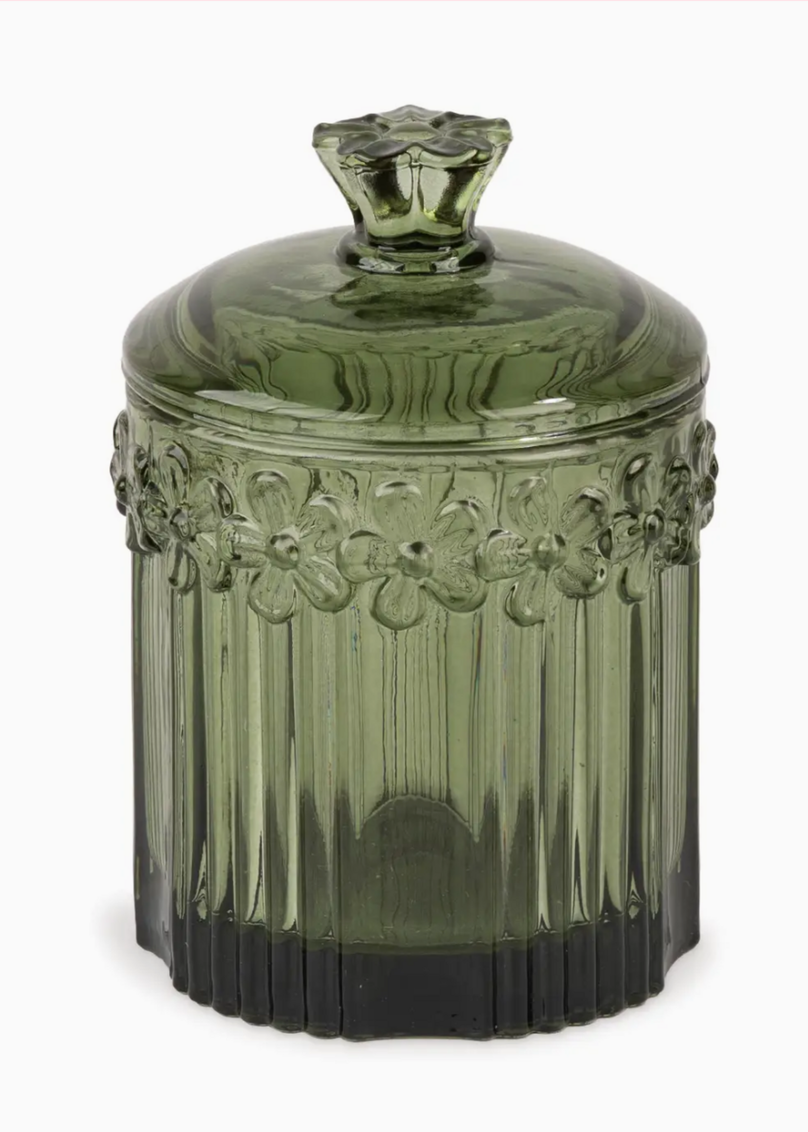 Blossom Bucket & Crossroads Cottage Bloom Tall Green Vintage Glass