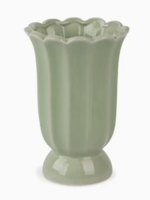 Blossom Bucket & Crossroads Cottage Bloom Short, Light Green Scalloped Vase