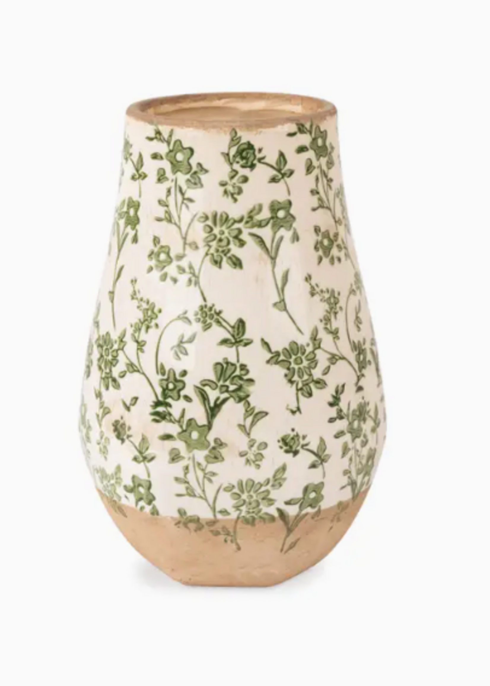 Blossom Bucket & Crossroads Cottage Bloom Green Floral Vase