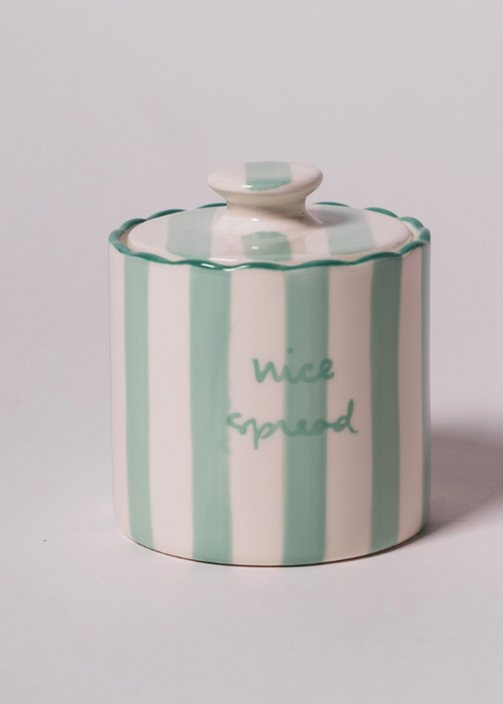 Co. House Designs Kinsey Scallop Butter Keeper-Green