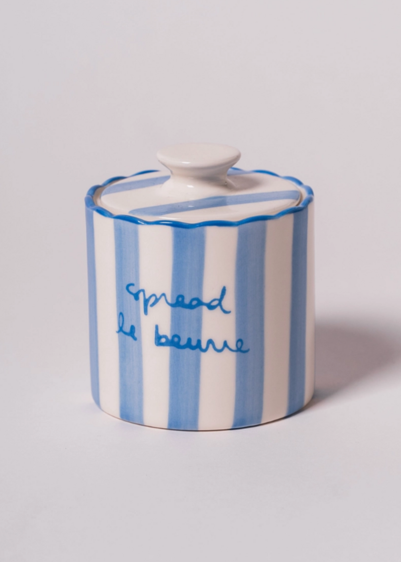 Co. House Designs Kinsey Scallop Butter Keeper-Blue