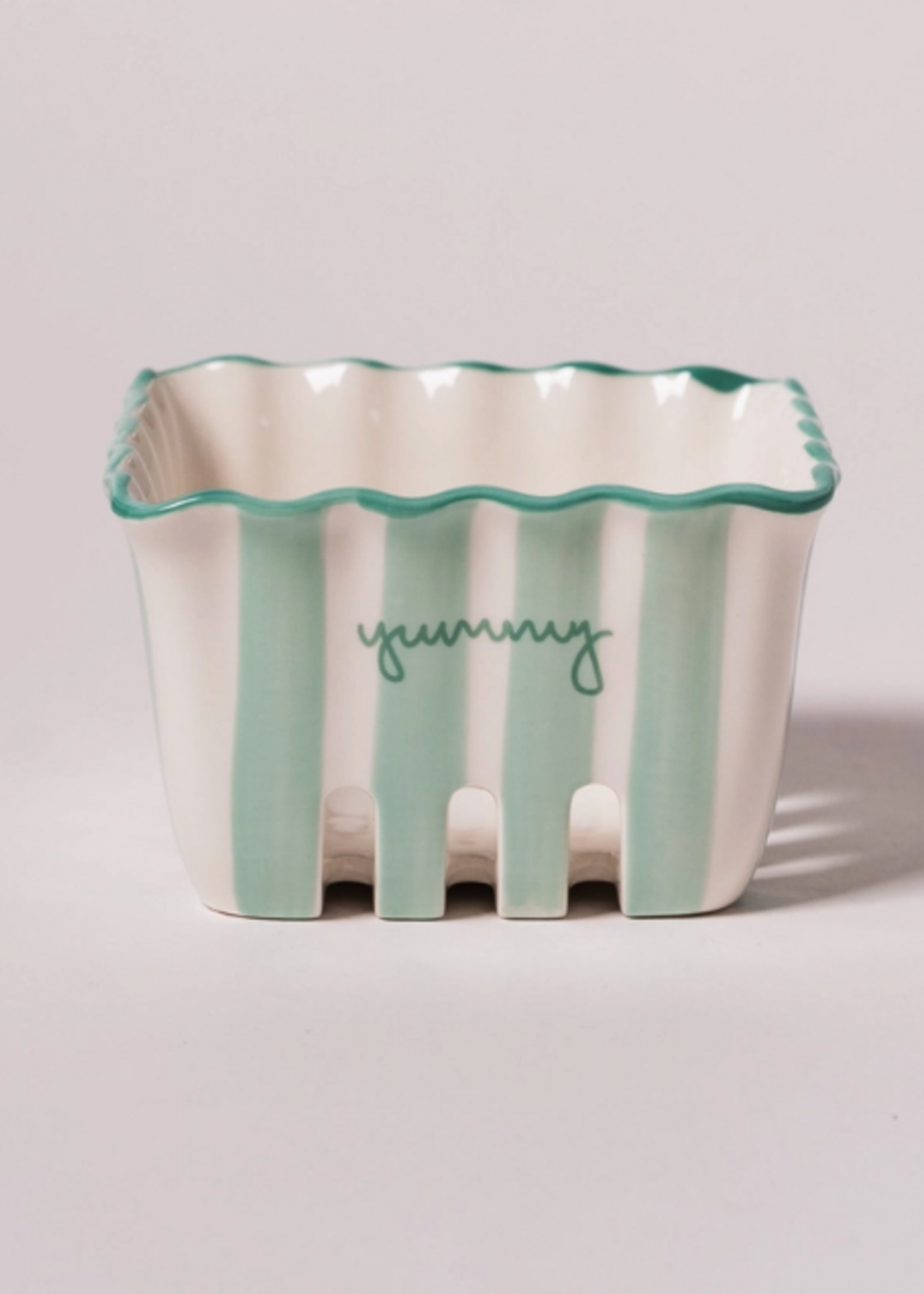 Co. House Designs Kinsey Scallop Mini Berry Basket-Green