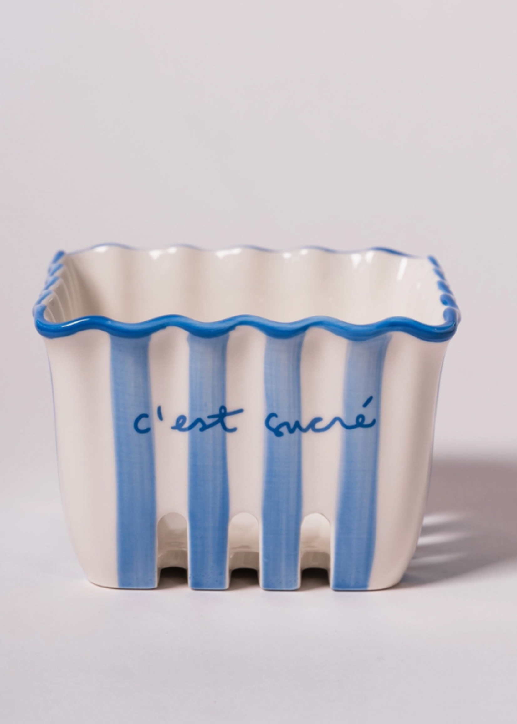 Co. House Designs Kinsey Scallop Mini Berry Basket-Blue