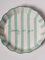 Co. House Designs Kinsey Scallop Pie Plate  GREEN
