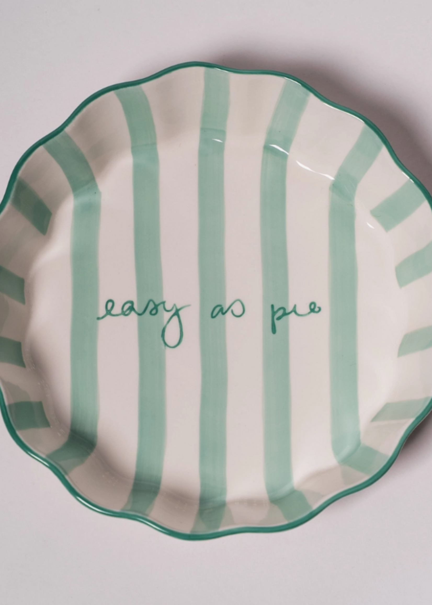 Co. House Designs Kinsey Scallop Pie Plate  GREEN