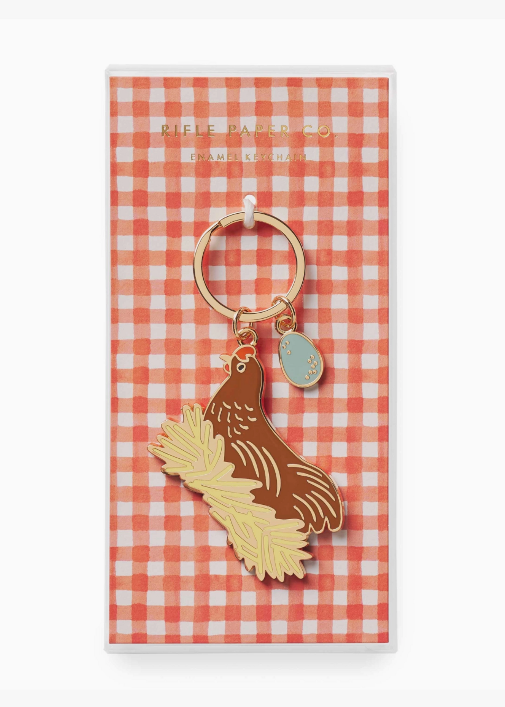 Rifle Paper Co. Chicken Enamel Keychain