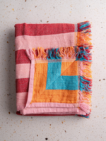 Olive & Loom Cabana Stripe Beach Towel-Red/Pink