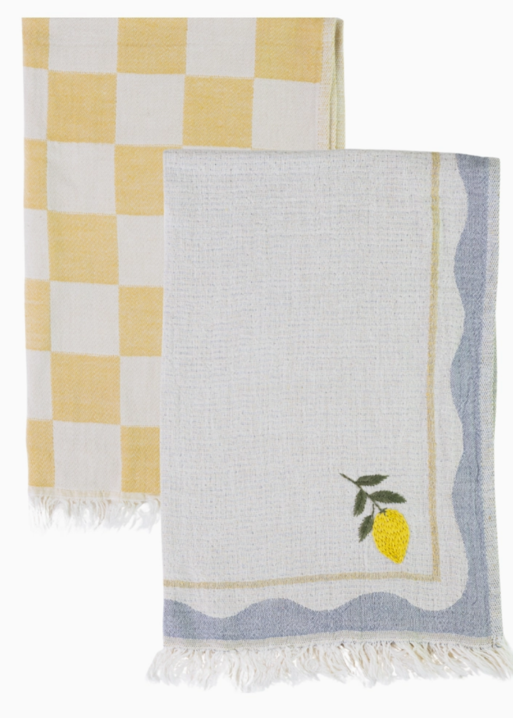 Olive & Loom Lemon - Hand Stitched Kitchen Towel