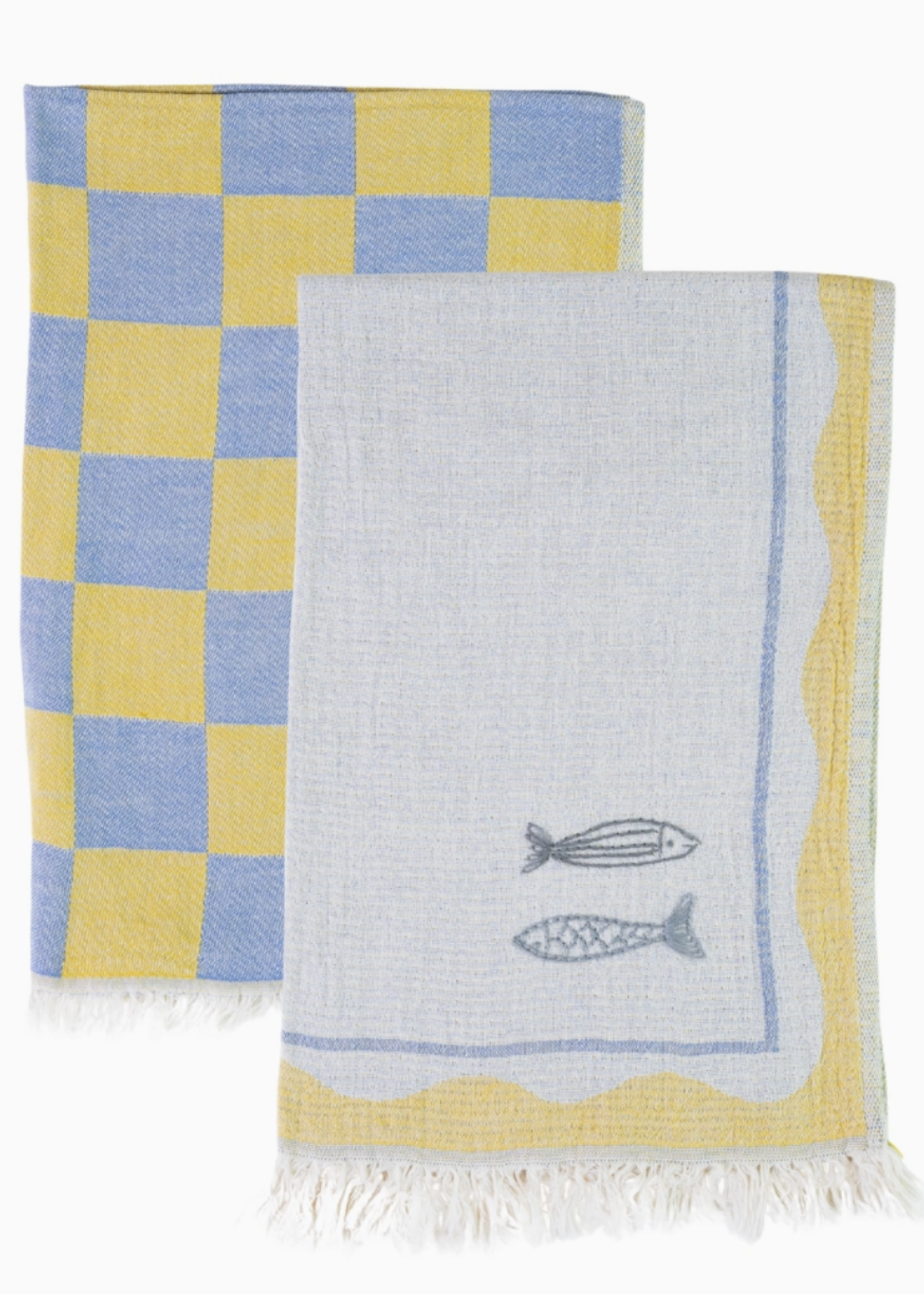 Olive & Loom Sardine - Hand Stitched Kitchen Towel