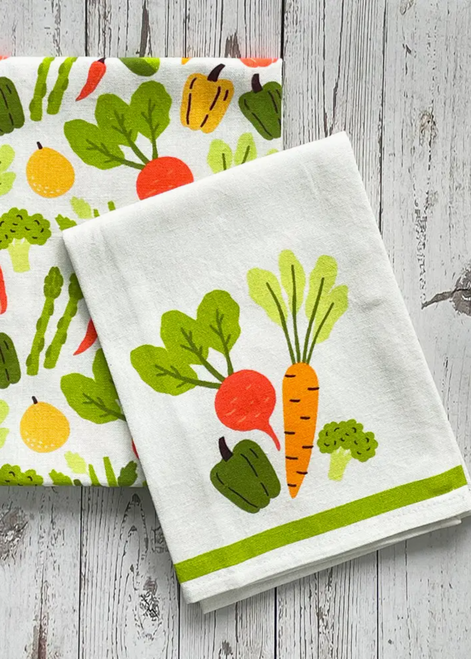 Mahogany Market Veggies Printed Kitchen Towel S/2