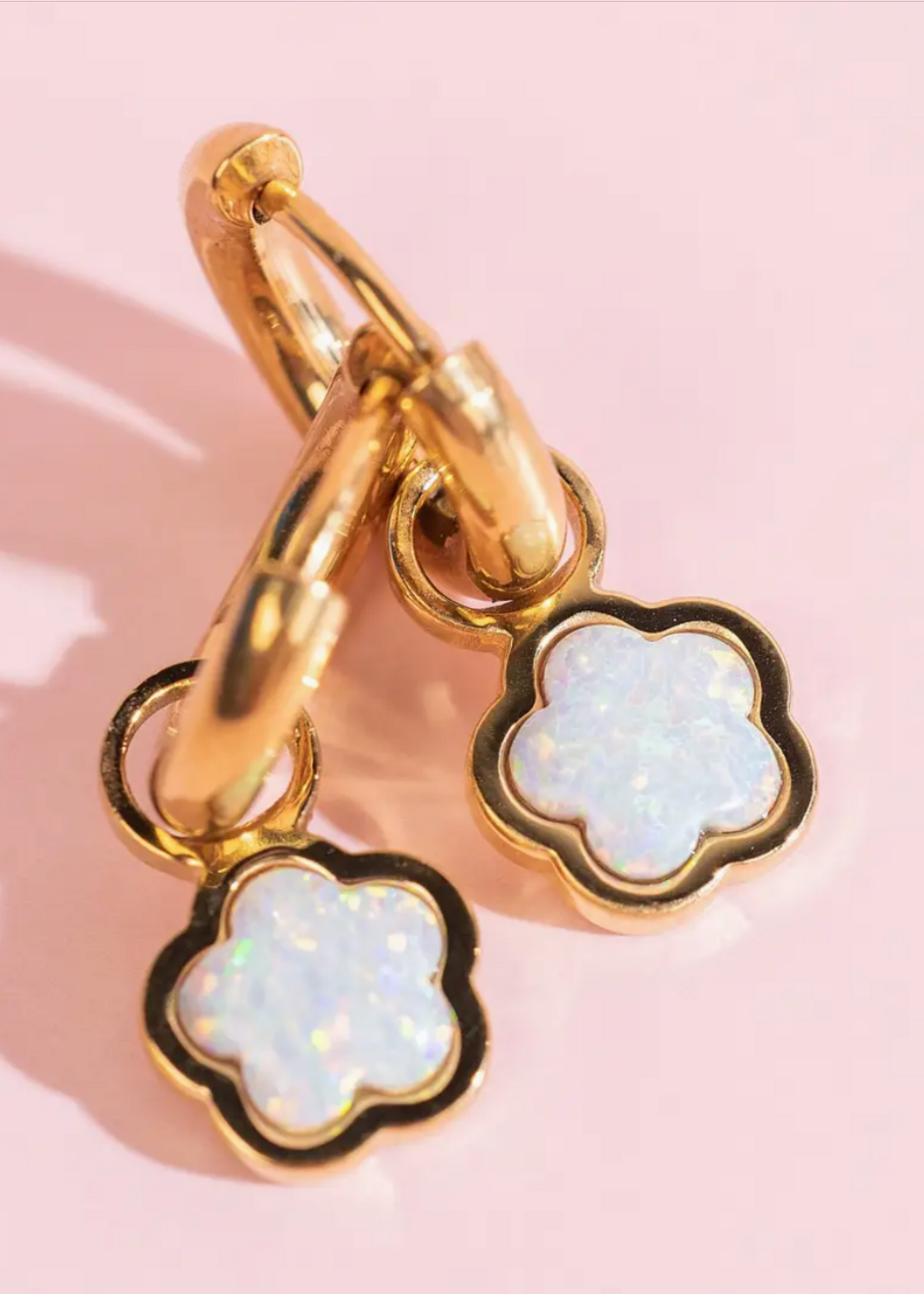Pierced Flower Opals Charm