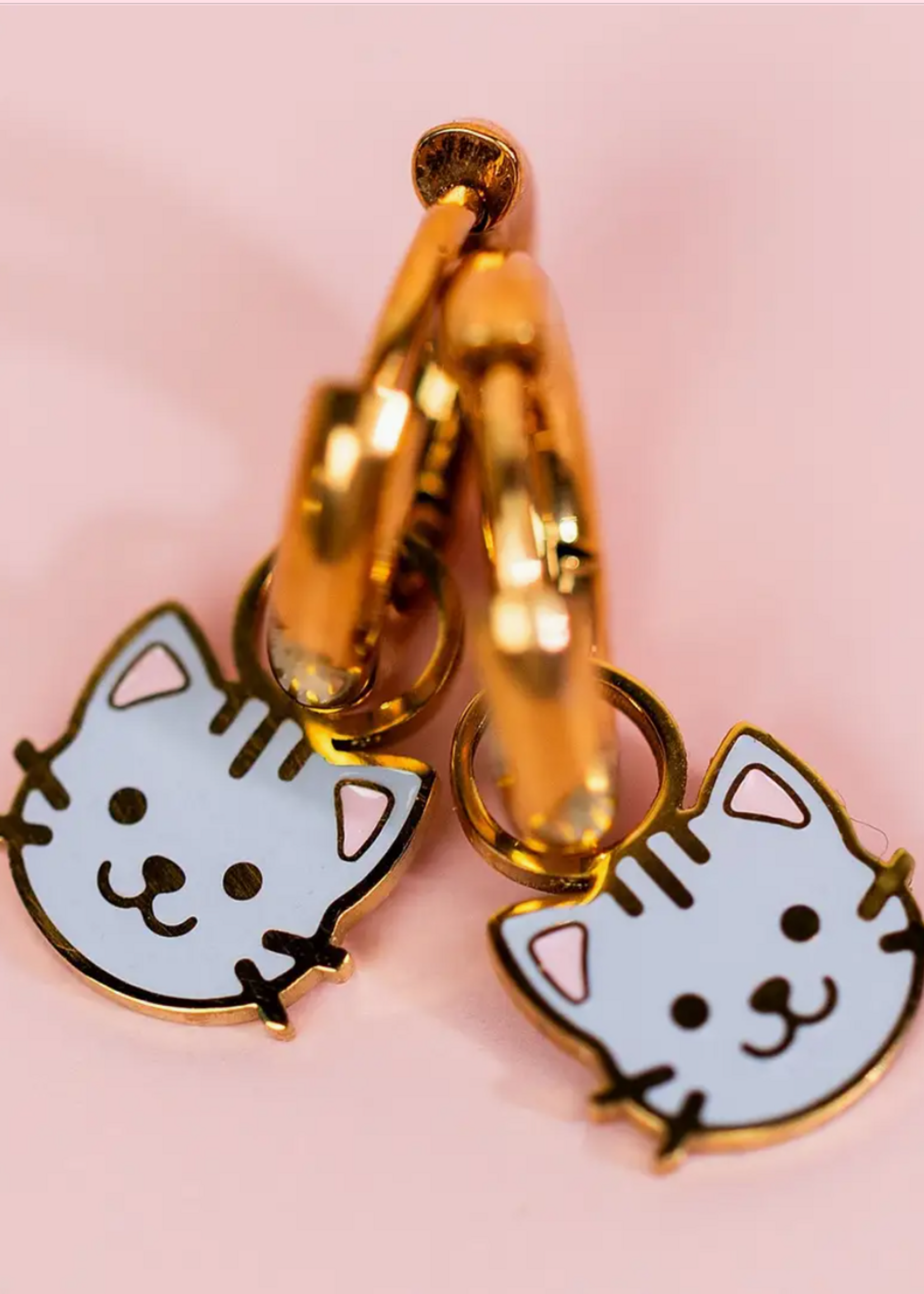 Pierced Gray Cat Charms