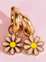 Pierced Peach Daisy Charms