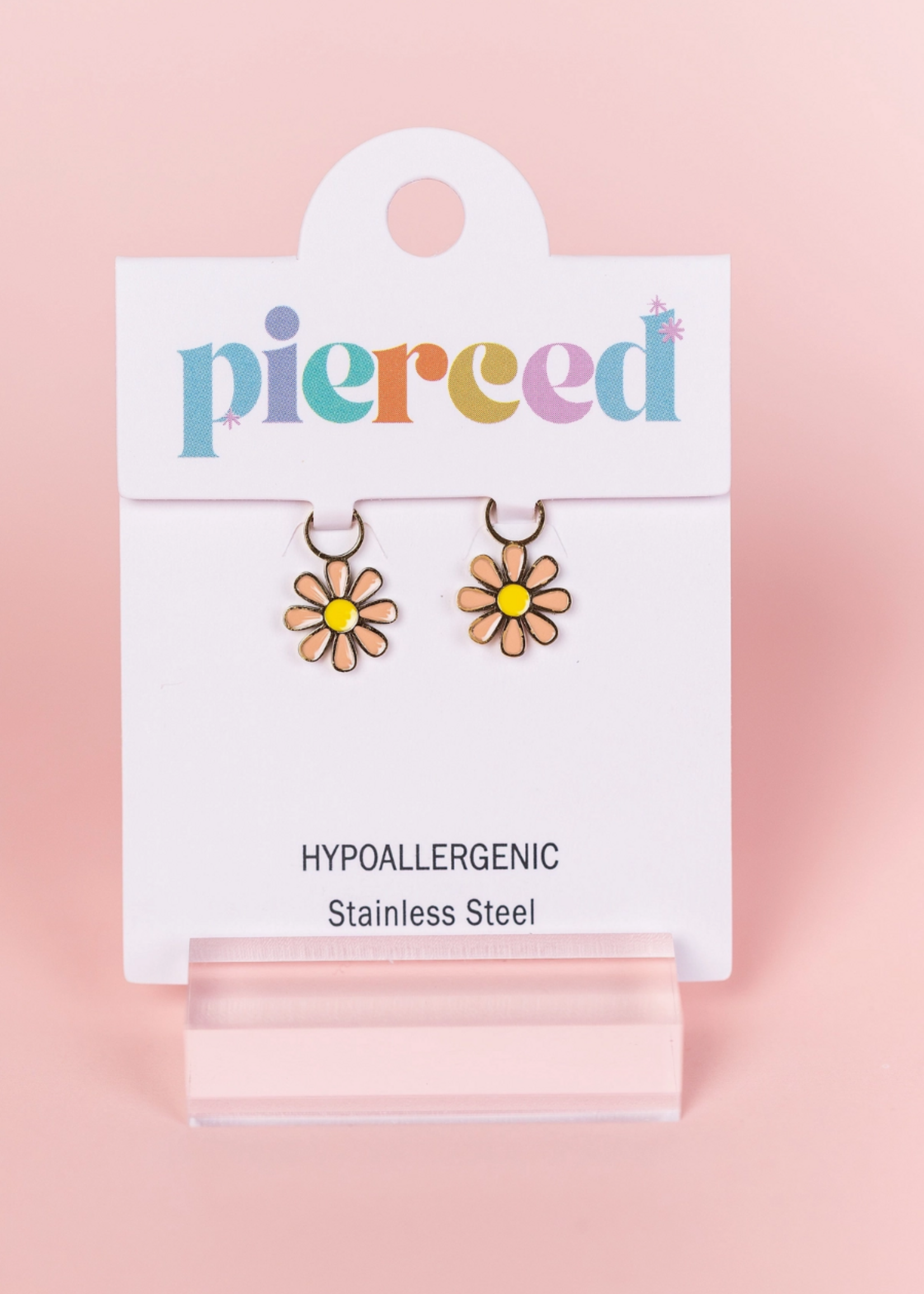Pierced Peach Daisy Charms