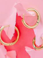 Pierced Gold Huggies Earrings   10mm