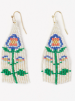 Ink + Alloy Audrey Small Seed Bead Single Poppy Flower Lapis