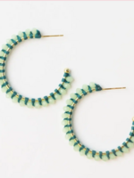 Ink + Alloy Lillian Crystal Threaded Beads Hoop Mint