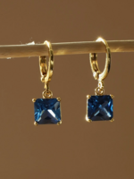 Katie Waltman Square Birthstone Huggies-December