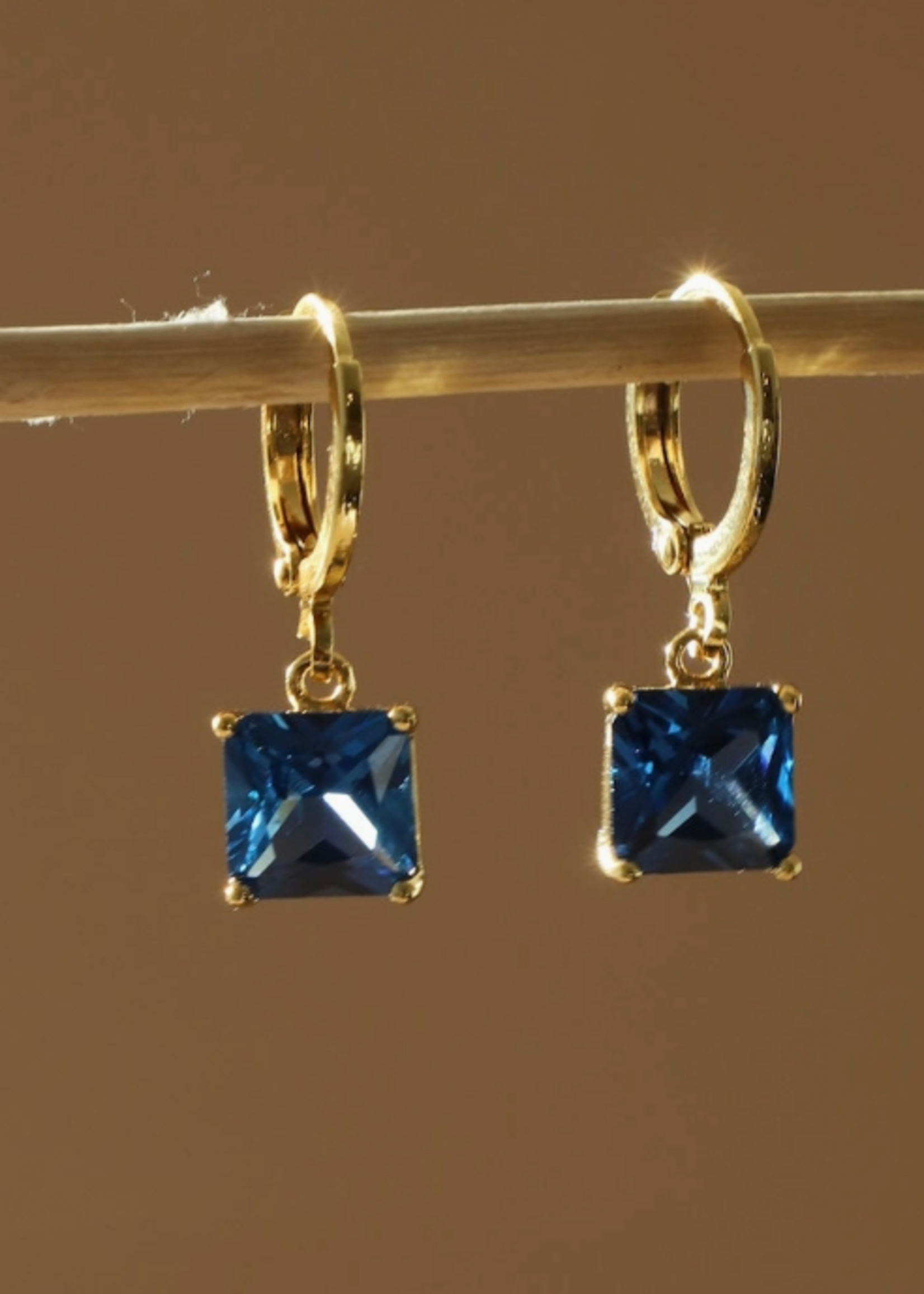 Katie Waltman Square Birthstone Huggies-December