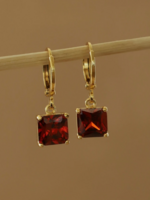 Katie Waltman Square Birthstone Huggies-January