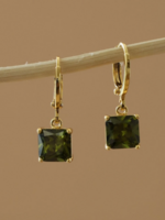 Katie Waltman Square Birthstone Huggies-August