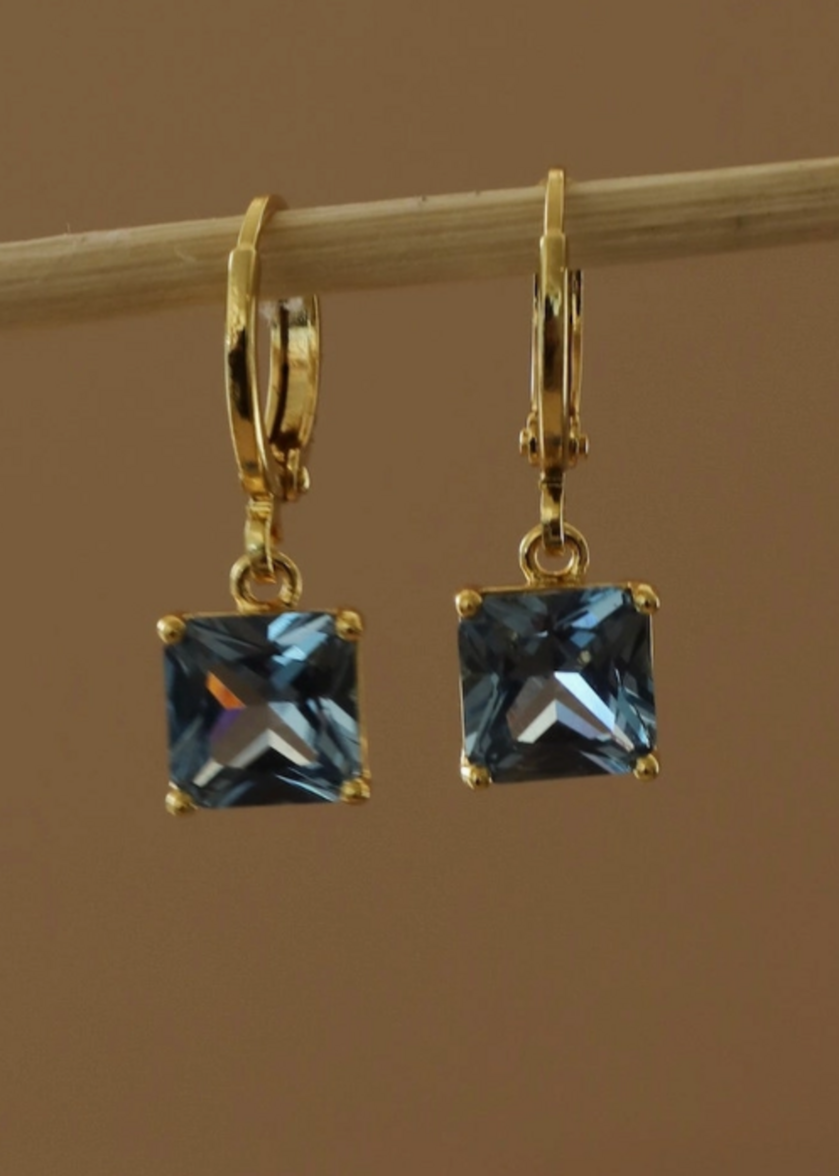 Katie Waltman Square Birthstone Huggies-March