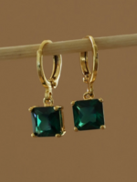 Katie Waltman Square Birthstone Huggies-May