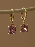 Katie Waltman Square Birthstone Huggies-October