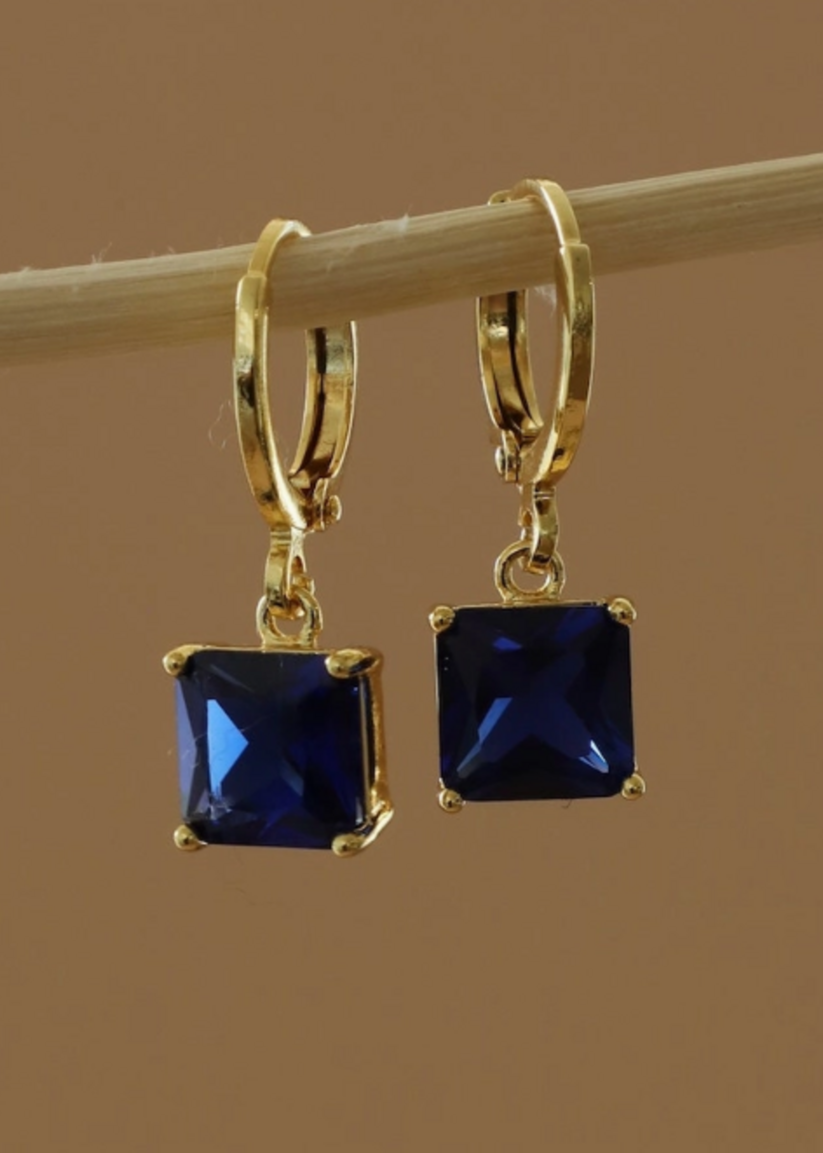 Katie Waltman Square Birthstone Huggies-September